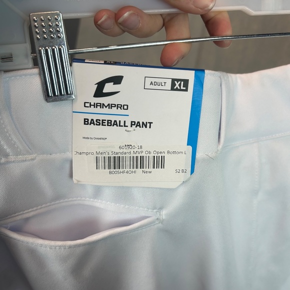 Champro Men's Standard Triple Crown 2.0 Open Bottom Baseball Pants, XL White - Picture 5 of 8